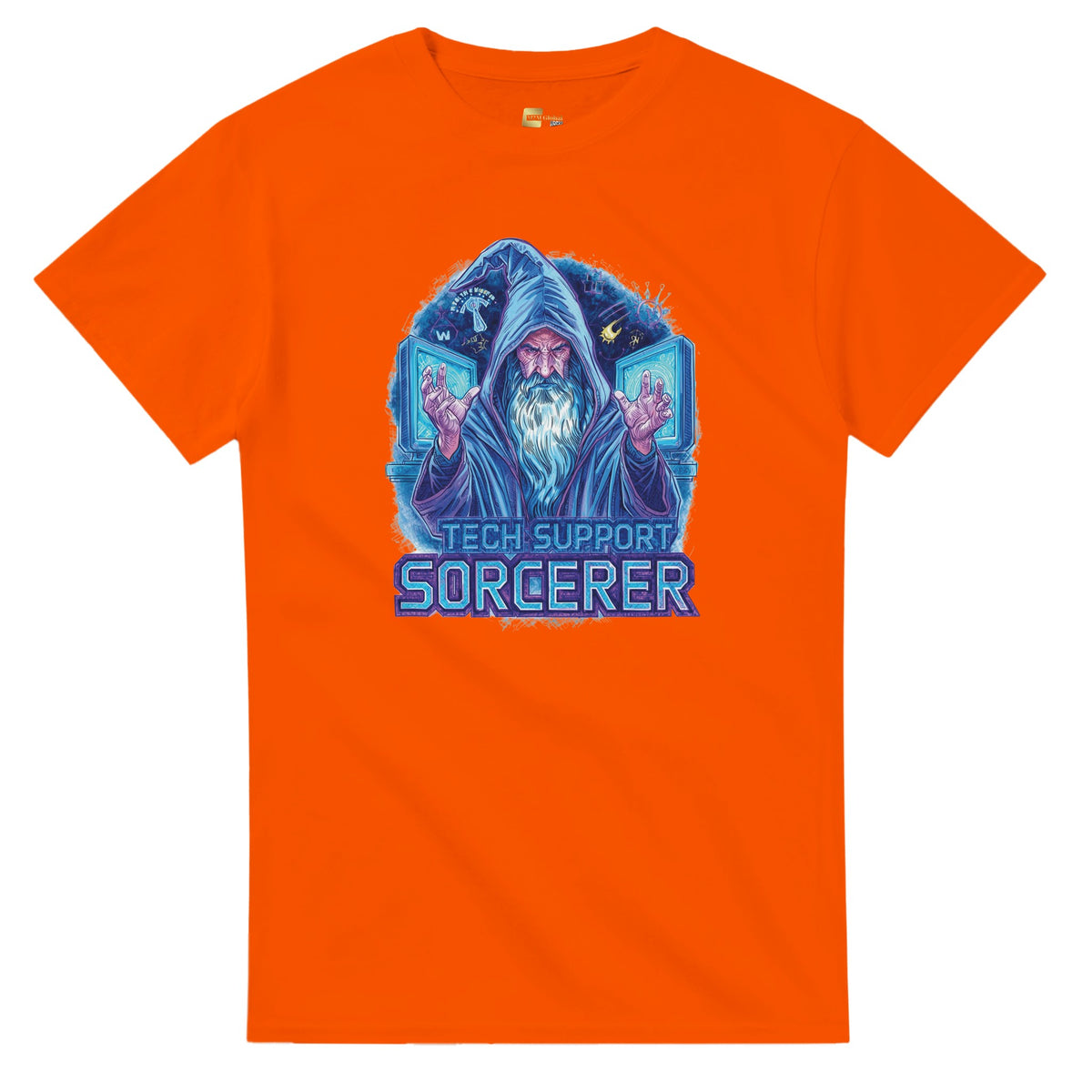 Tech Support Sorcerer graphic design on a Heavyweight T-shirt