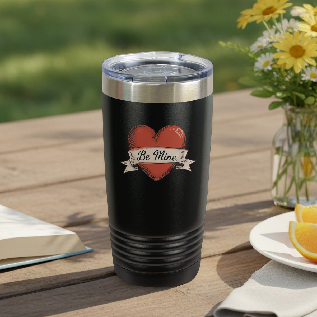 Be Mine Heart Design Travel Tumbler Coffee Mug