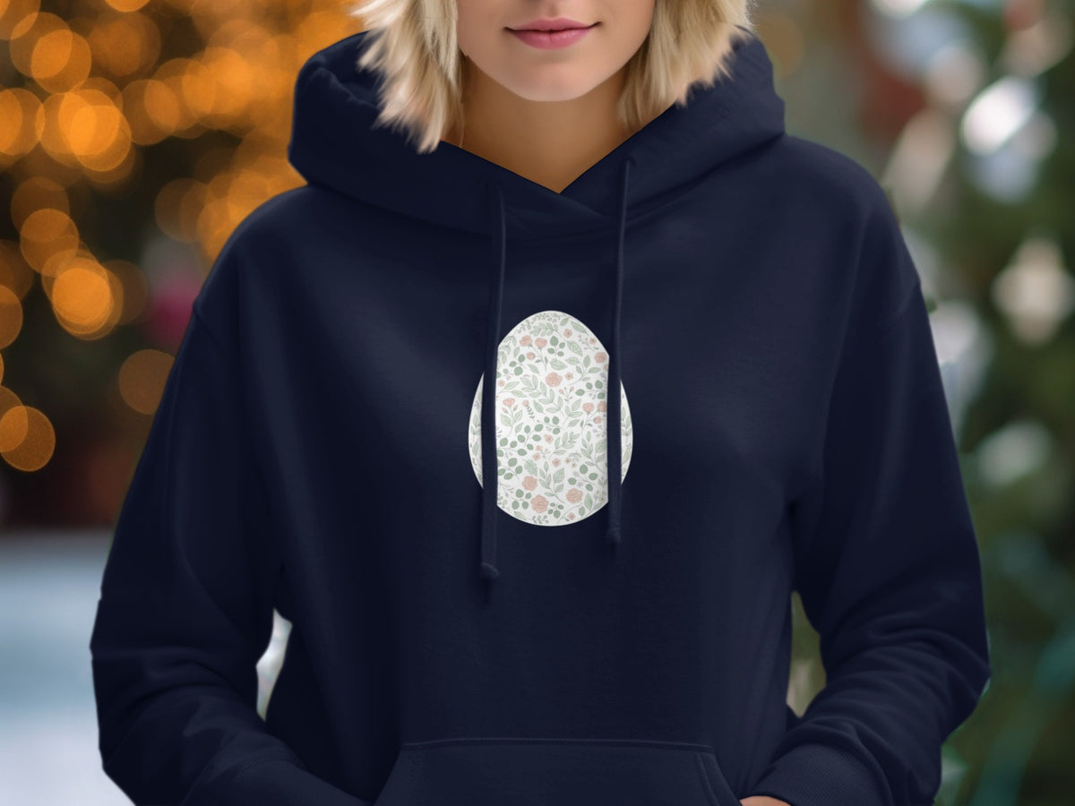 Floral Pattern Hoodie with Circular Design Product