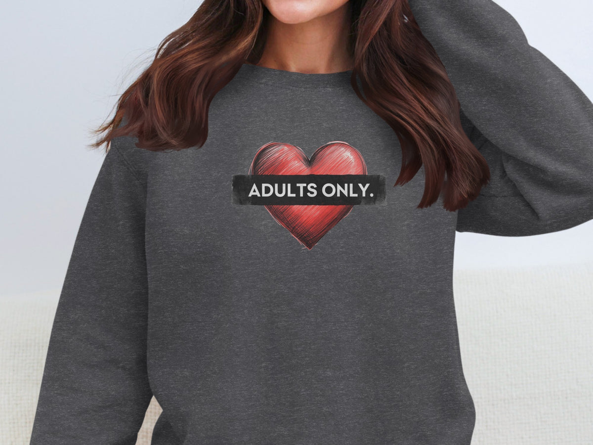 Adults Only Heart Design Long Sleeve Shirt