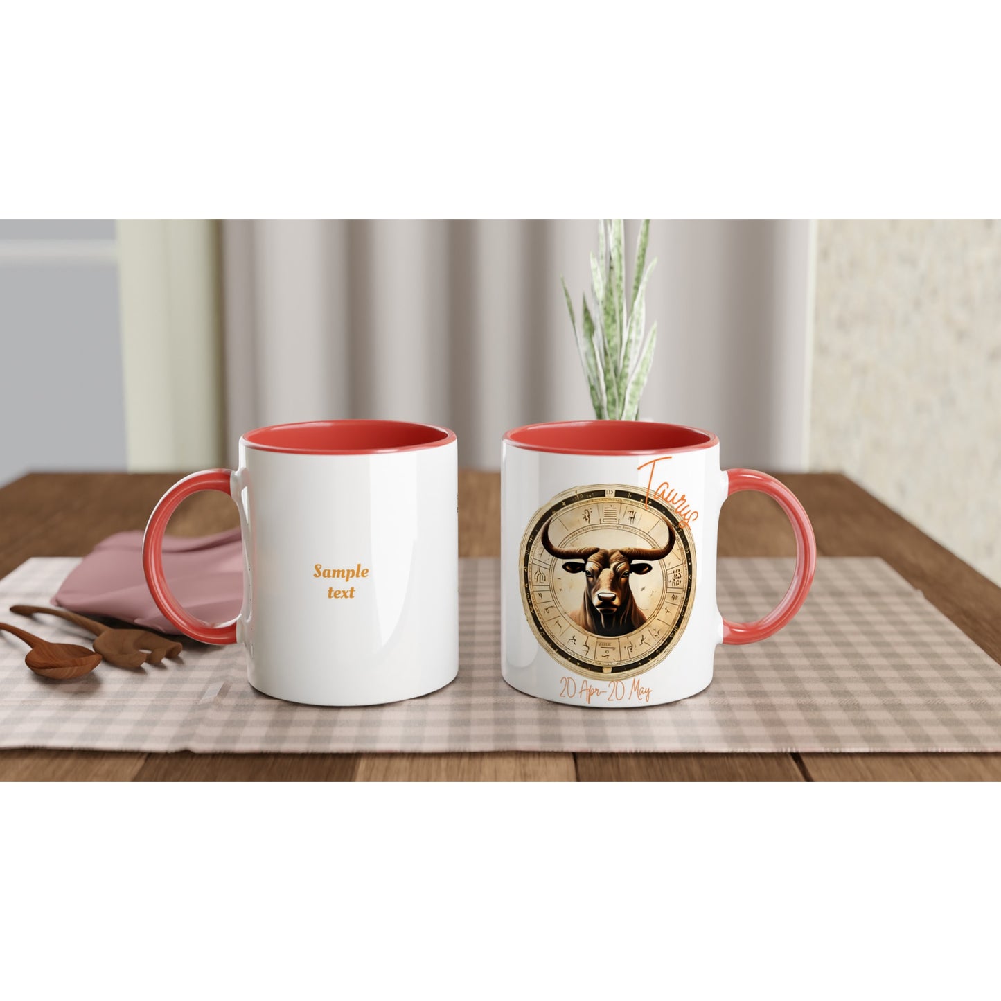 Taurus Bull on an 11oz Ceramic Mug with Color Inside