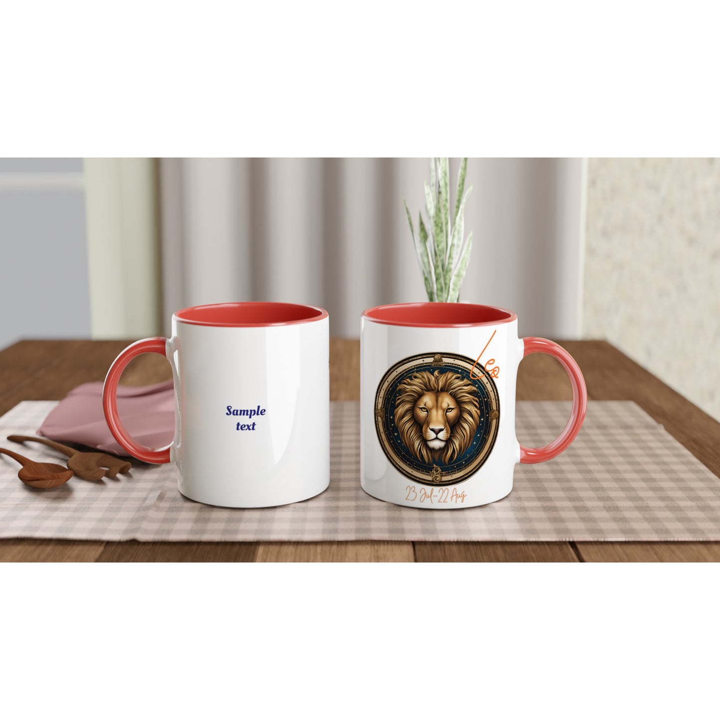 11oz ceramic mug with color inside leo lion personalized