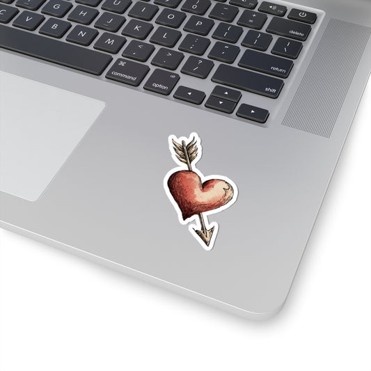 Vintage Heart with Arrow Sticker for Laptops and More