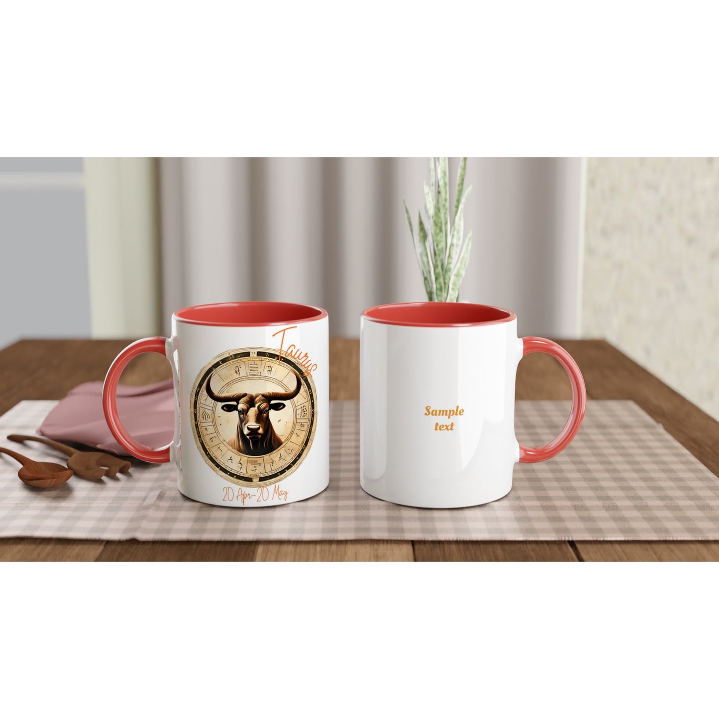 Taurus Bull on an 11oz Ceramic Mug with Color Inside