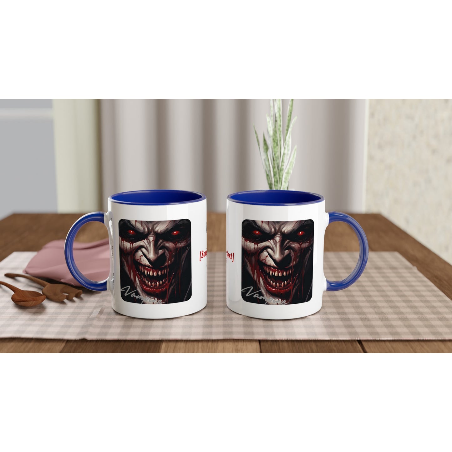 11oz ceramic mug with color inside vampire snarl personalized