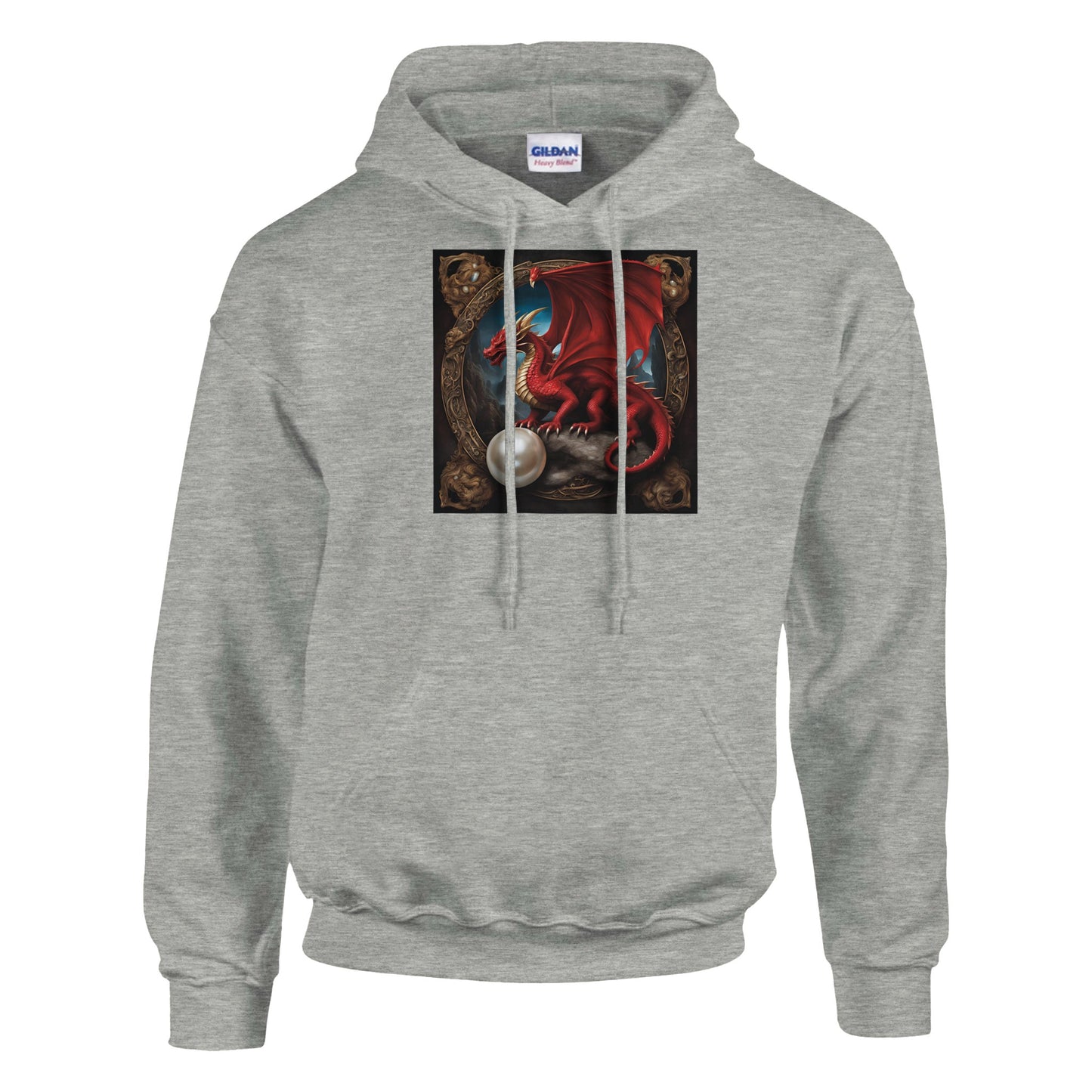 classic unisex pullover hoodie Fantasy Art dragon red personalized