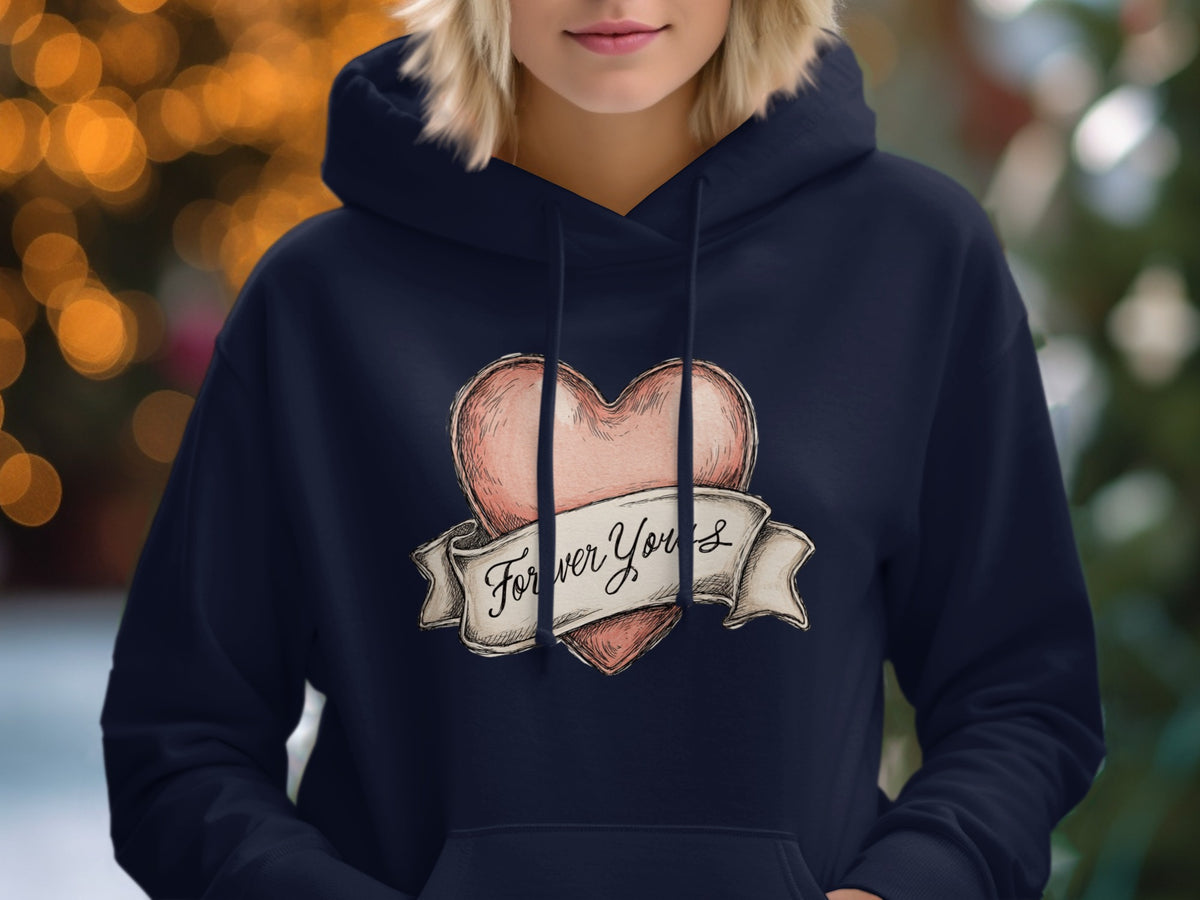 Forever Yours Heart Design Hoodie
