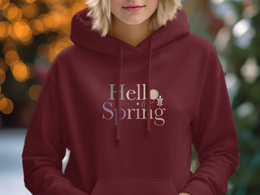 Hello Spring Red Hoodie Ideal for Seasonal Fashion