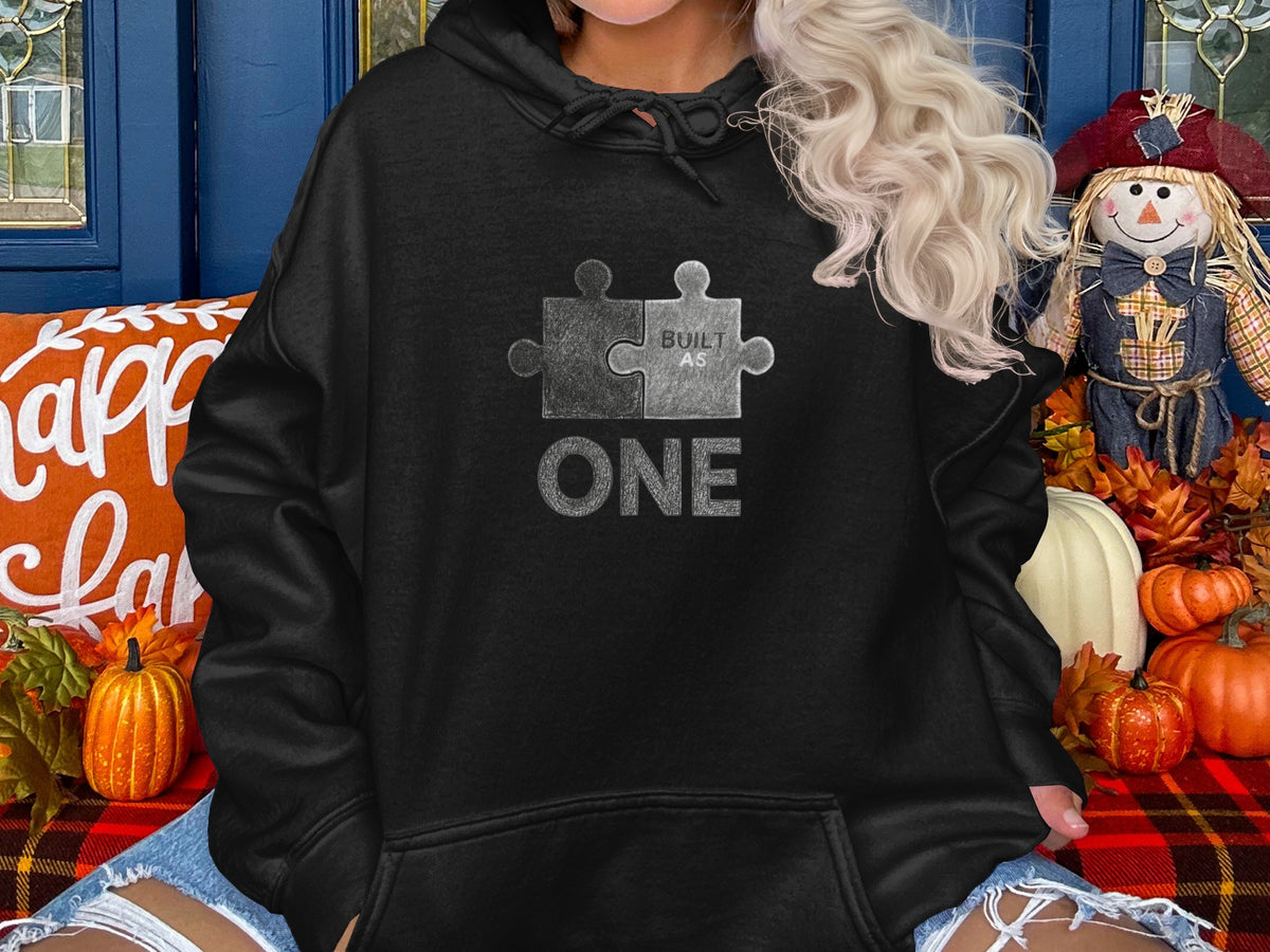 Built As One Puzzle Graphic Hoodie