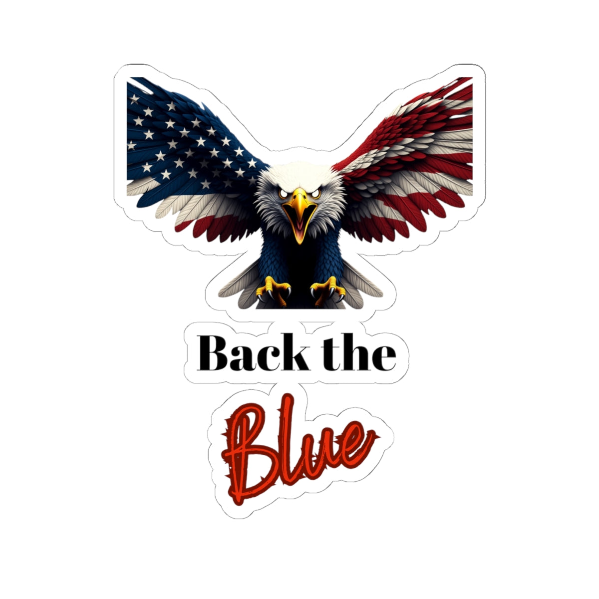 Back The Blue Patriotic Eagle on a Kiss-Cut Stickers