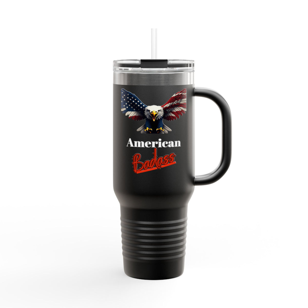 American Badass Patriotic Eagle on 40oz insulated tumbler