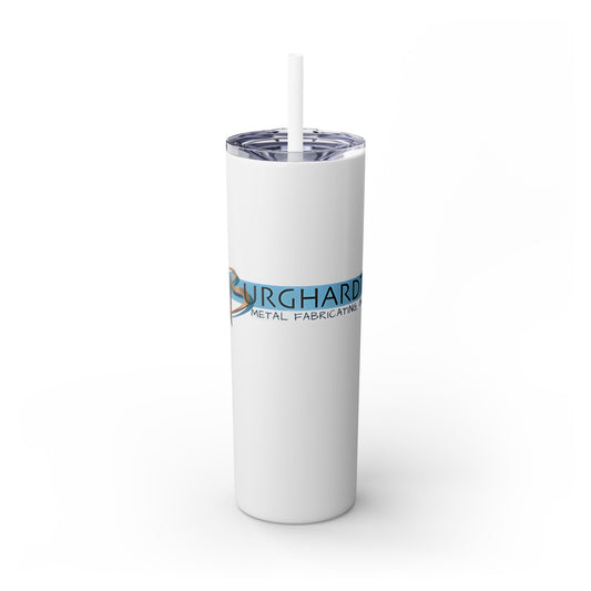 Burghardt Metal Fabricating, Inc., logo on a 20oz Skinny Tumbler