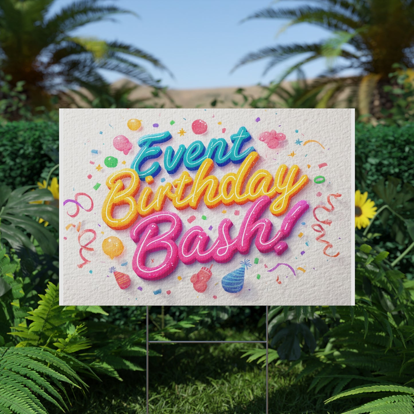 Birthday Party Plastic Yard Sign