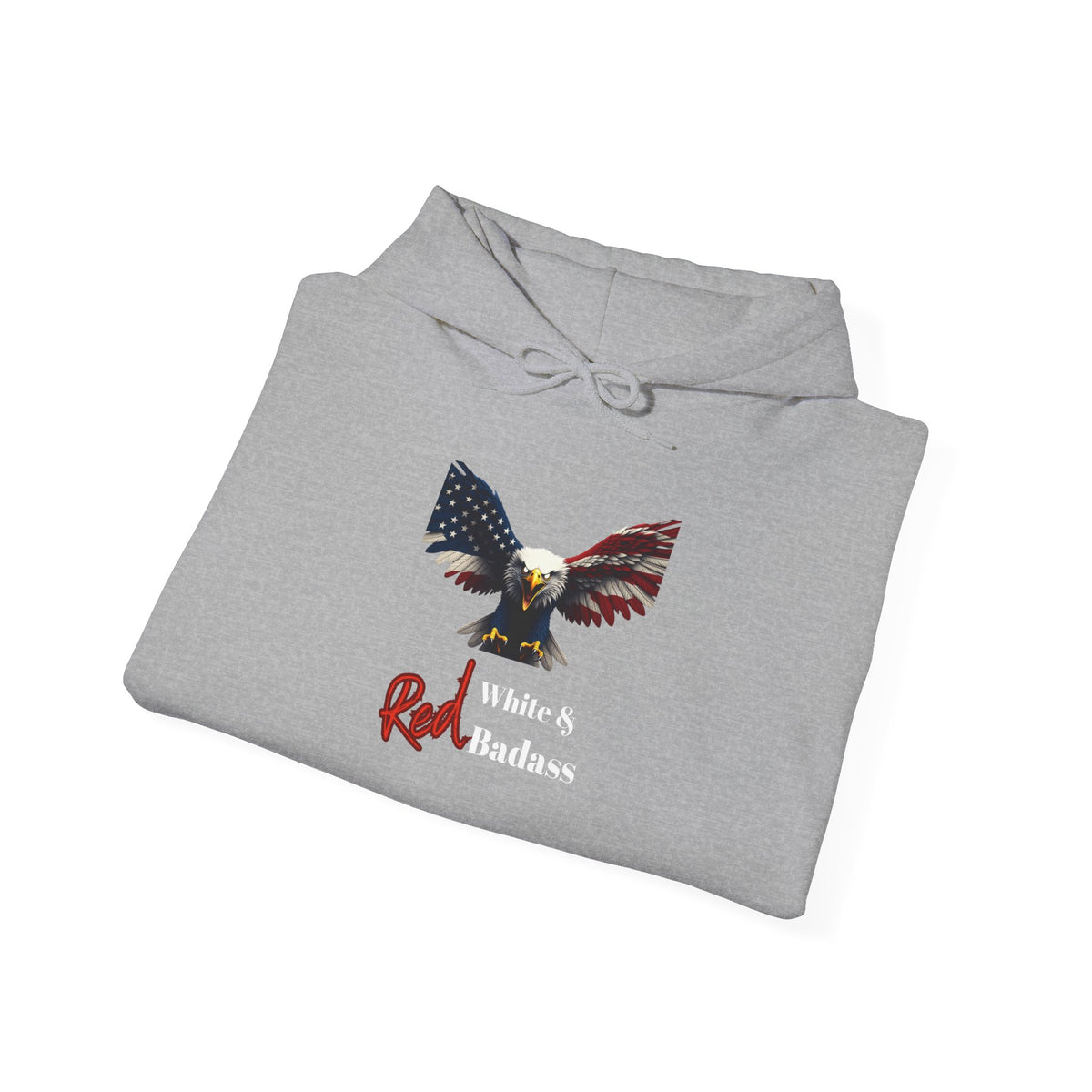 Red White & Badass Patriotic Eagle on a Pullover Hoodie