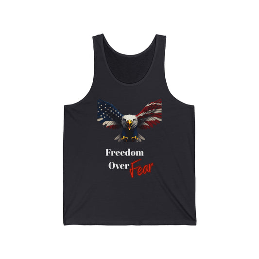 Freedom Over Fear Patriotic Eagle - Premium Tank Top