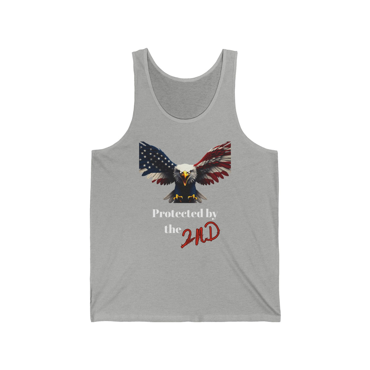 Protected By The 2nd Patriotic Eagle on a Premium Tank Top