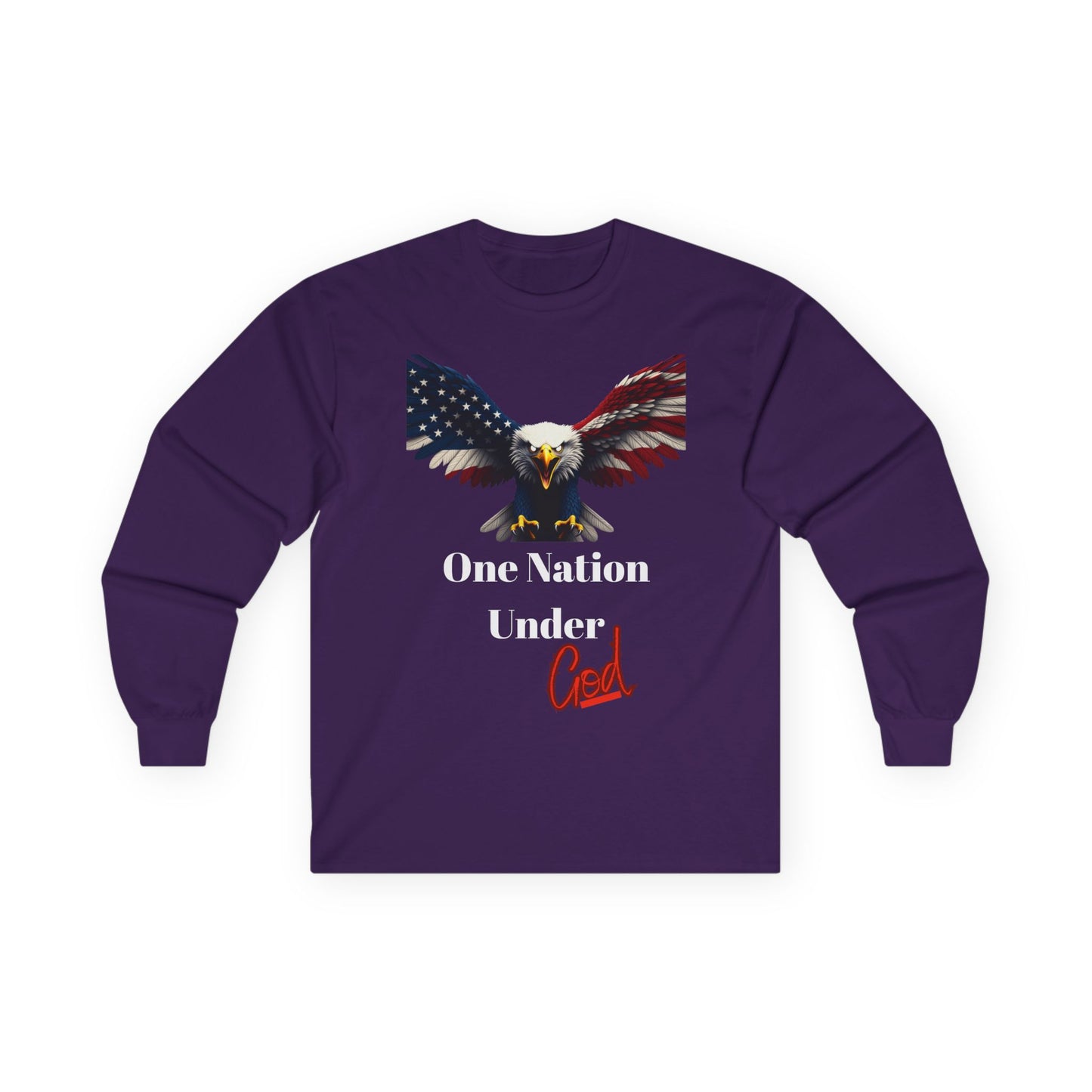 One Nation Under God Patriotic Eagle on a long sleeve tee