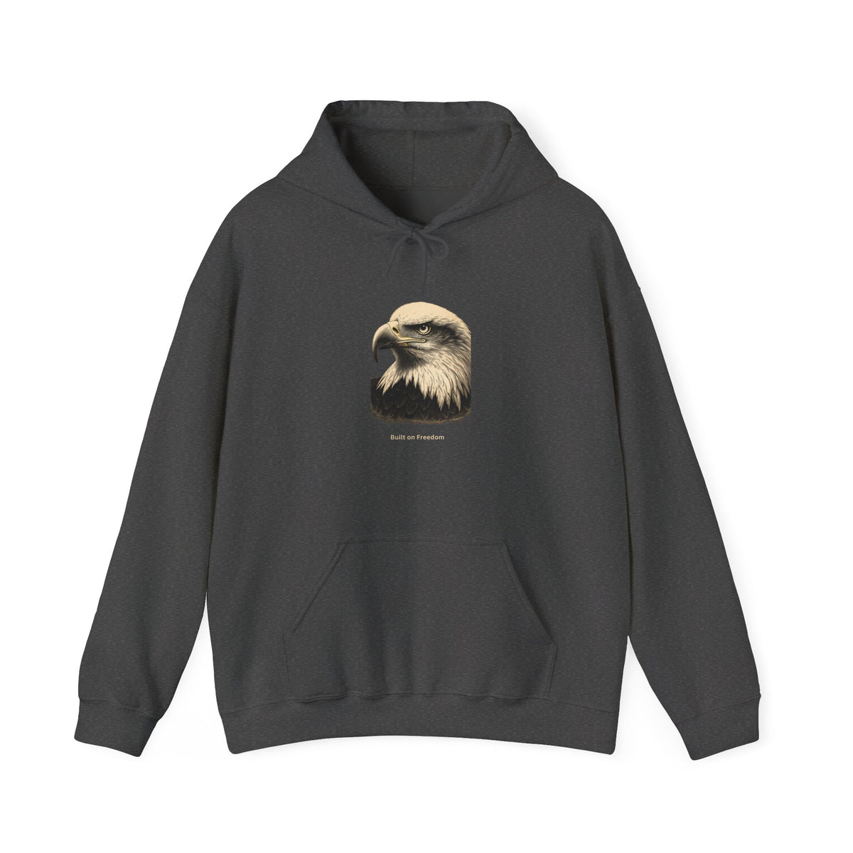 Built for Strength smaller text below an eagle head on a Pullover Hoodie