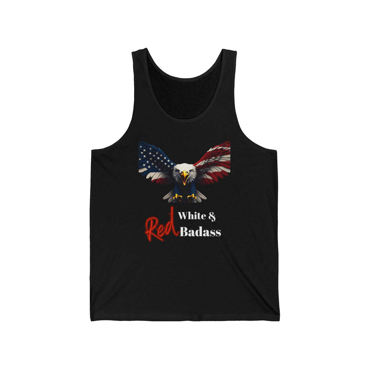 Red White & Badass Patriotic Eagle on a Premium Tank Top