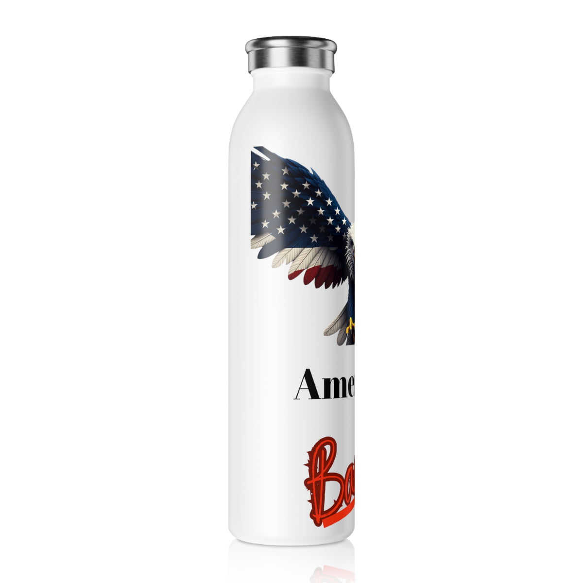 American Badass Patriotic Eagle on a 20oz Stainless Steel Water Bottle