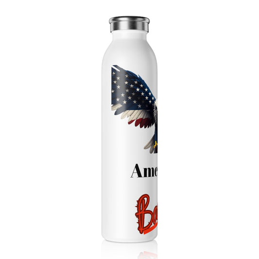 American Badass Patriotic Eagle on a 20oz Stainless Steel Water Bottle
