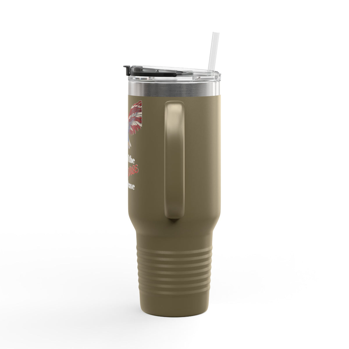 Home Of The Free Patriotic Eagle on a 40oz tumbler