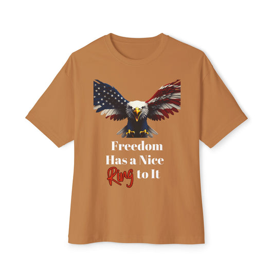 Freedom Has A Nice Ring To It Patriotic Eagle on a Premium Tee