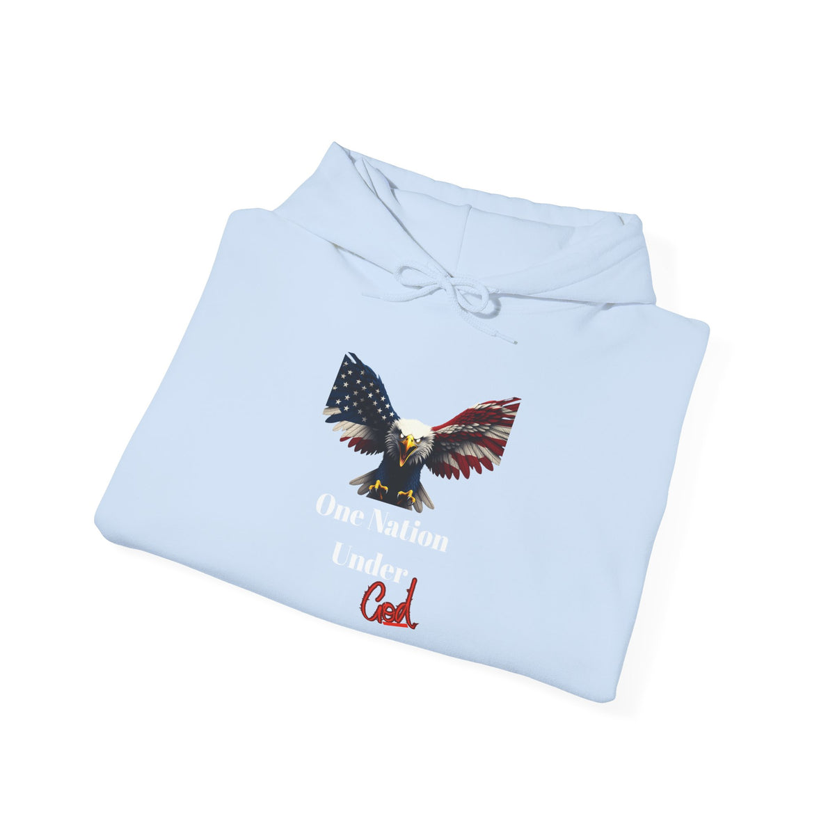 One Nation Under God Patriotic Eagle on a Pullover Hoodie