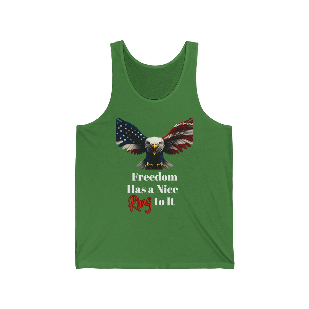 Freedom Has A Nice Ring To It Patriotic Eagle on a Premium Tank Top