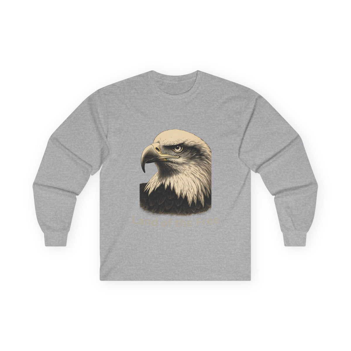 Land of the Free text on a Long-Sleeve Tee
