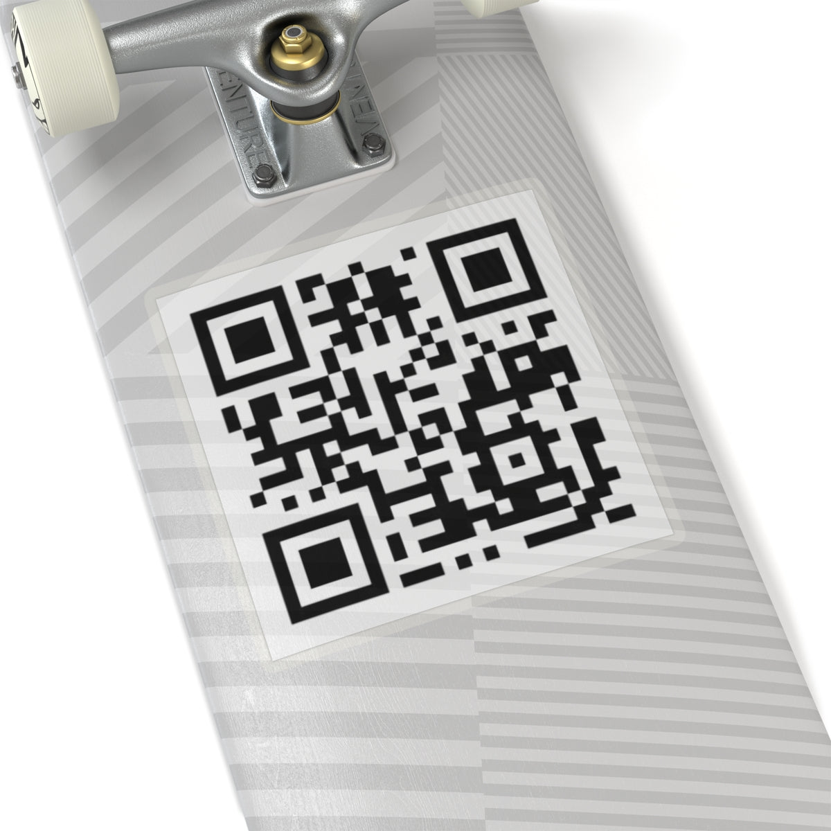 Black and white QR code on a white background
