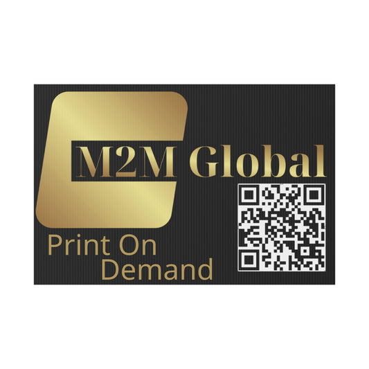 M2M Global, LLC logo sign on a grassy lawn.