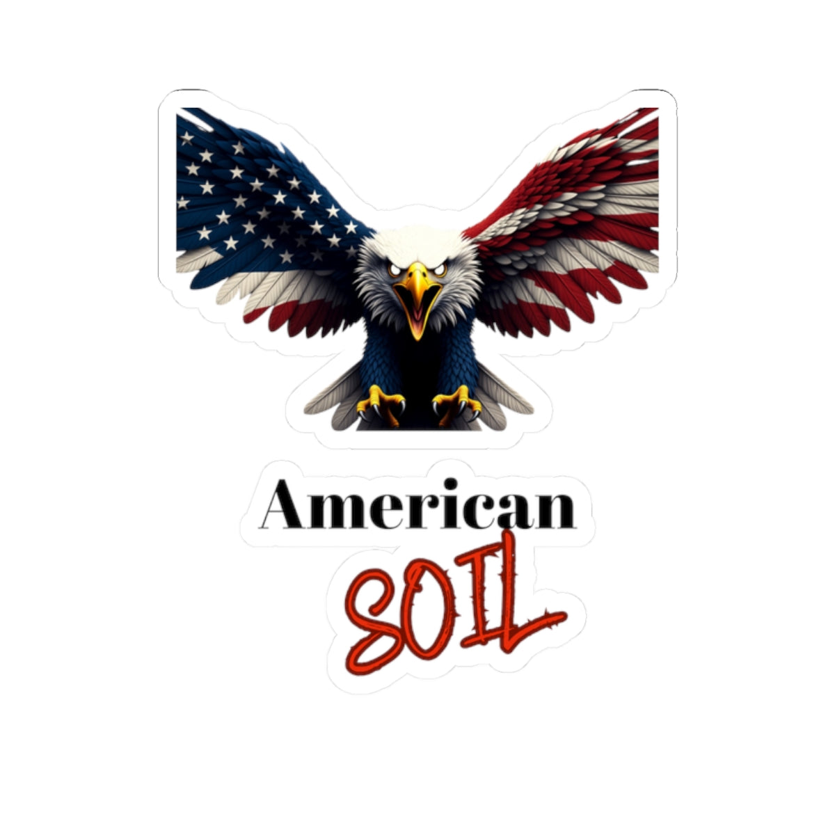 American Soil Patriotic Eagle on a Kiss-Cut Stickers