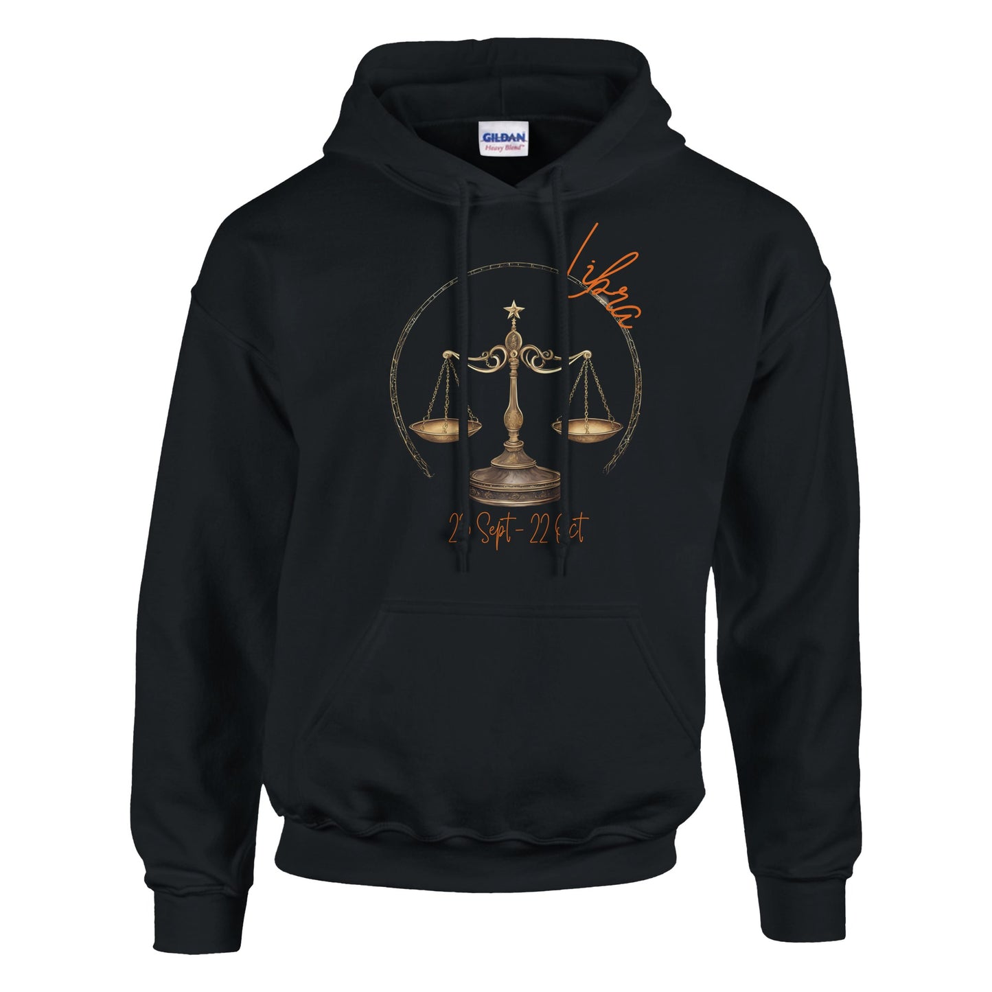 classic unisex pullover hoodie Astrology libra scales personalized