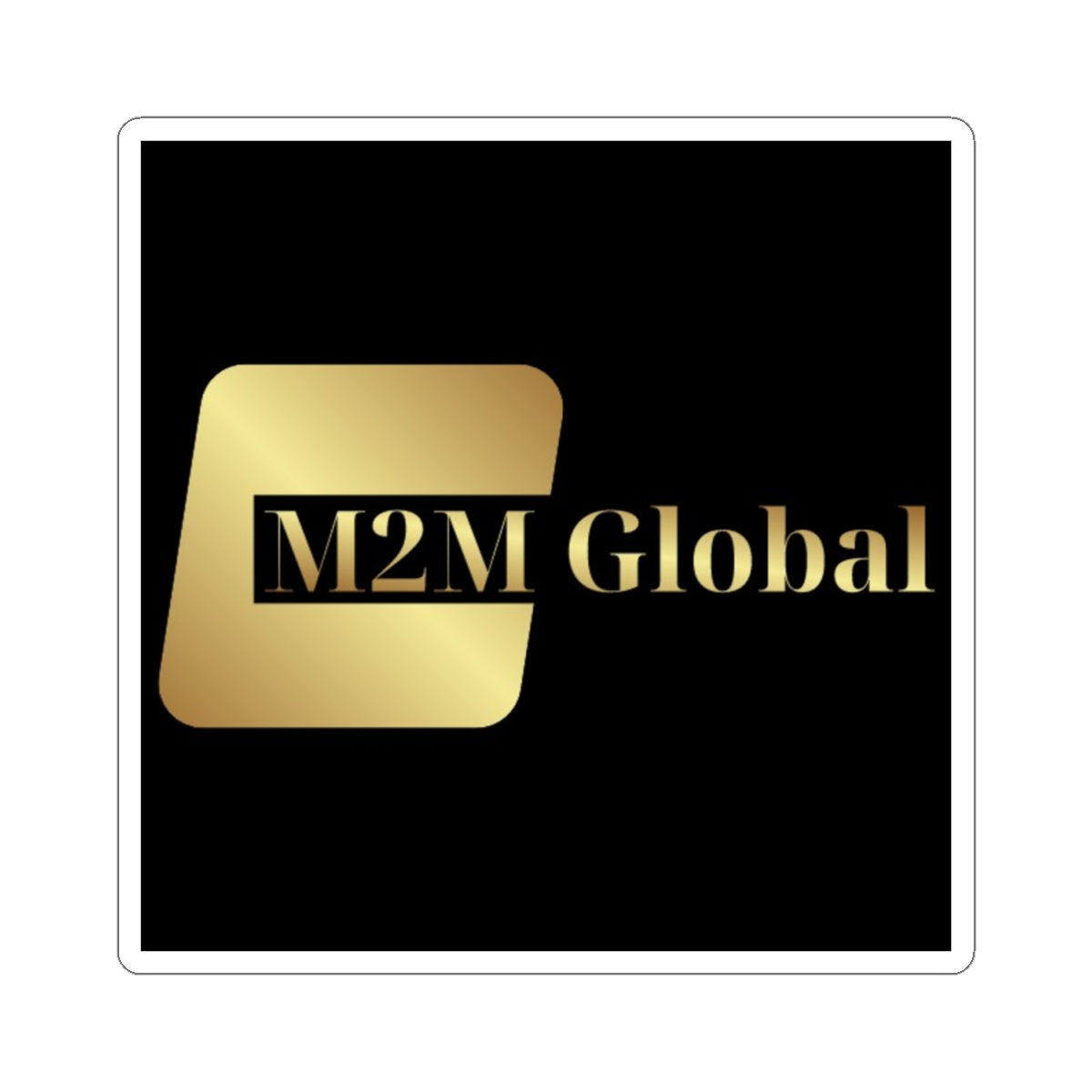Gold 'M2M Global' logo on a gray background