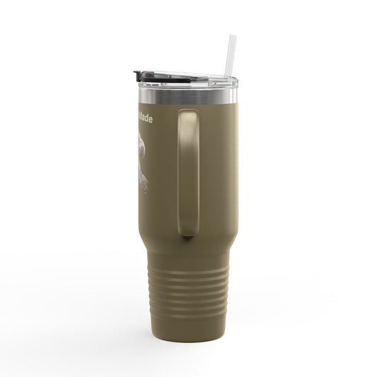 American Made text on the top of a 40oz Insulated Travel Mug
