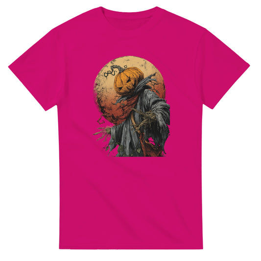 Spooky Pumpkin Scarecrow on a Heavyweight T-shirt
