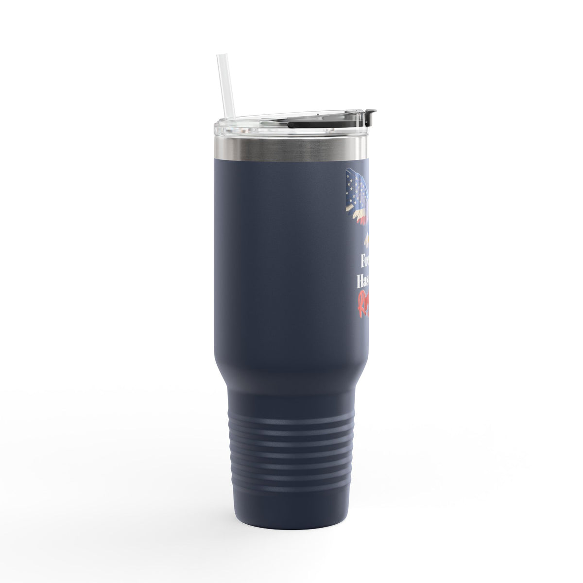 Freedom Has A Ring Patriotic Eagle on a 40oz tumbler