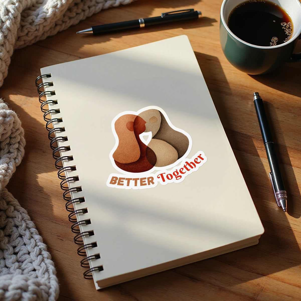 Better Together Inspirational Notebook Sticker