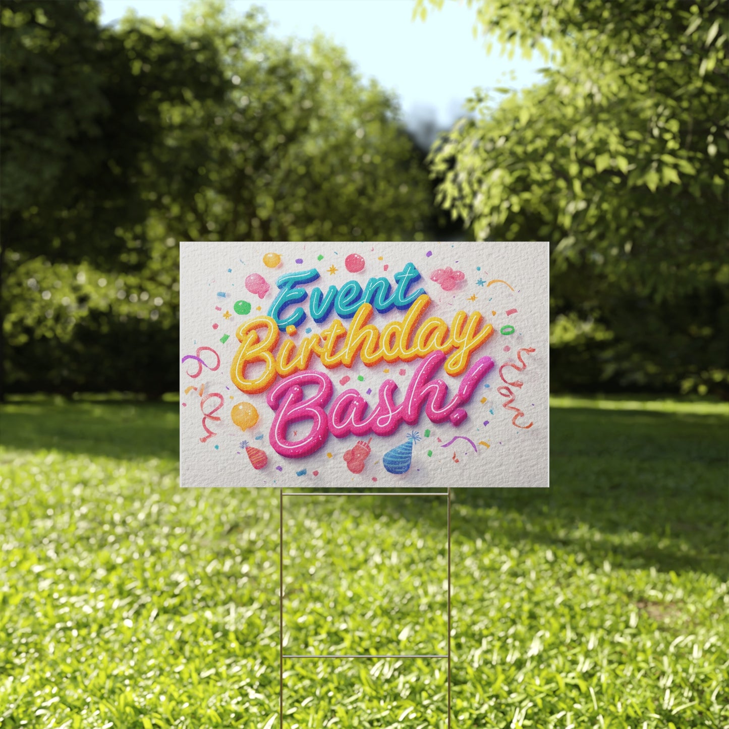 Birthday Party Plastic Yard Sign