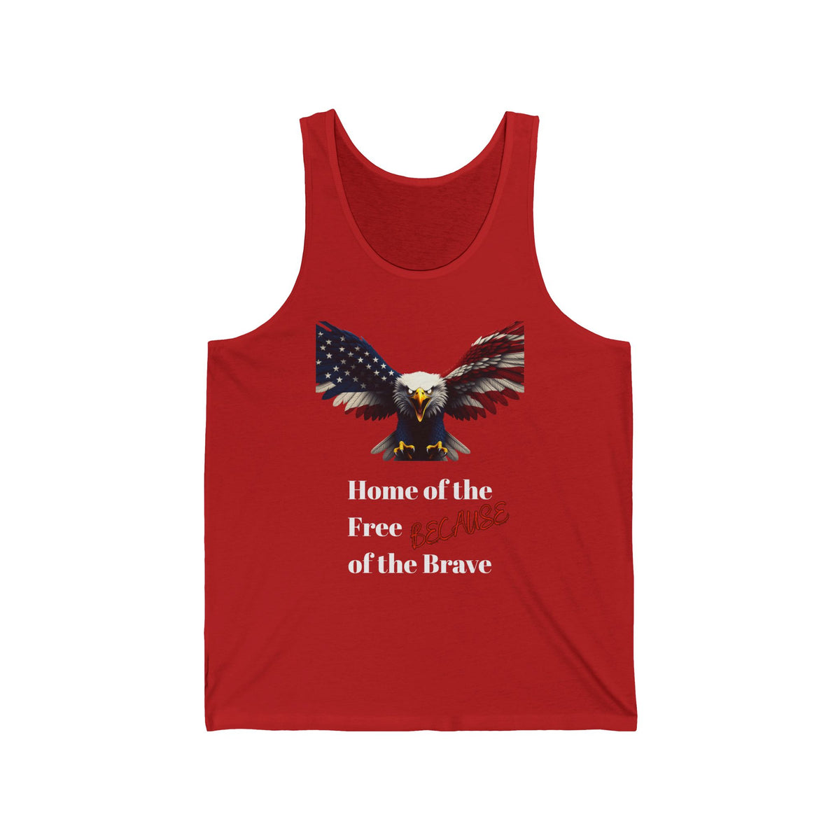Home Of The Free Because Of The Brave Patriotic Eagle on a Premium Tank Top
