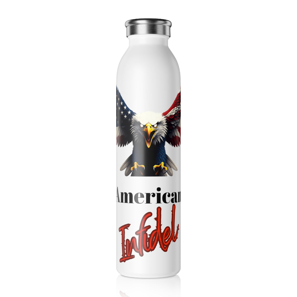 Patriotic Eagle American Infidel Patriotic Eagle on a 20oz Stainless Steel Water Bottle
