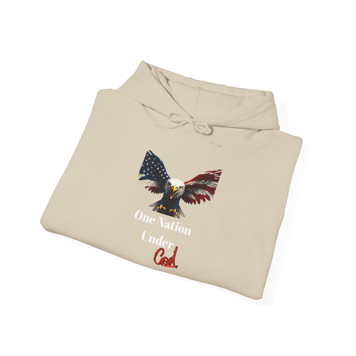 One Nation Under God Patriotic Eagle on a Pullover Hoodie
