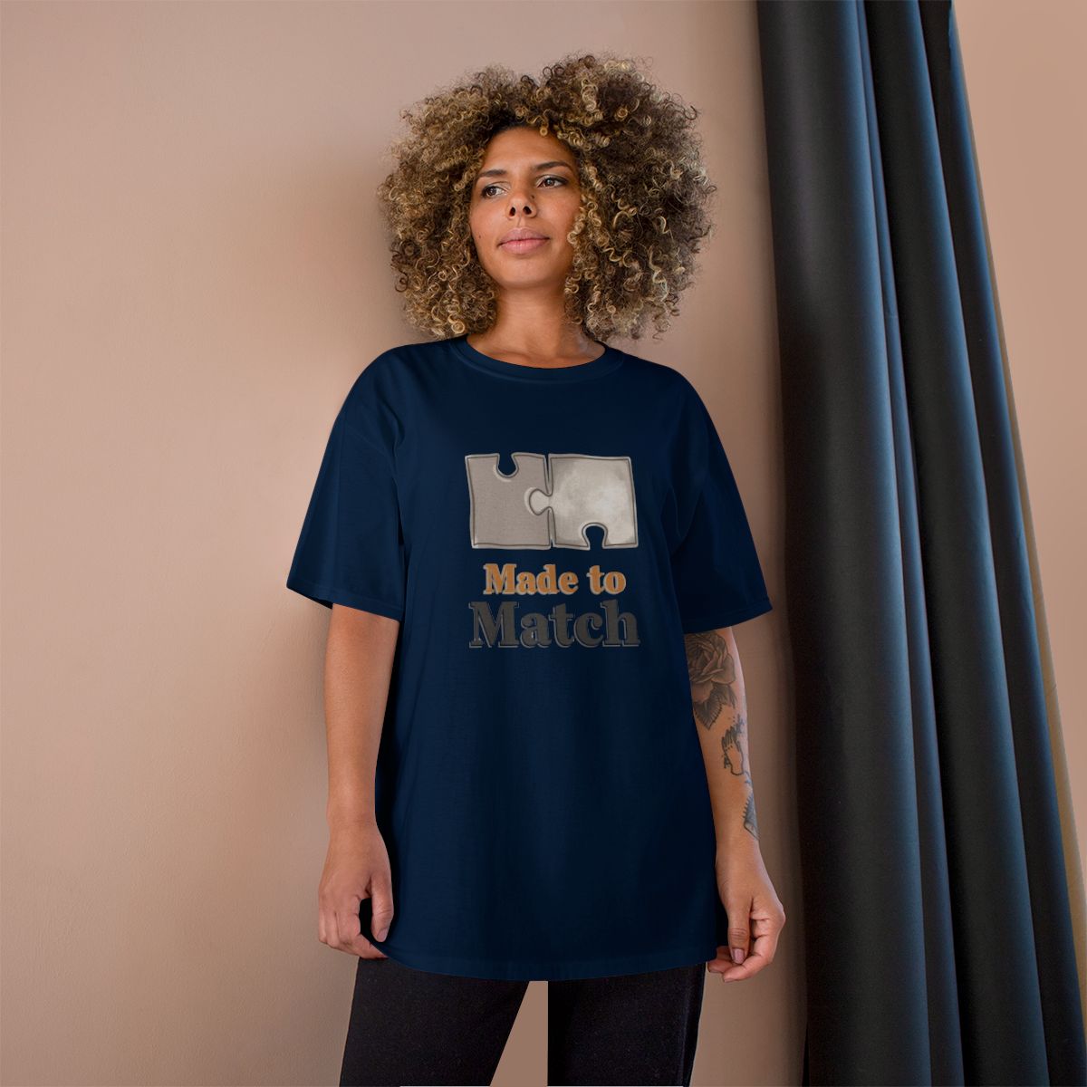Made to Match Puzzle Piece Graphic T-shirt