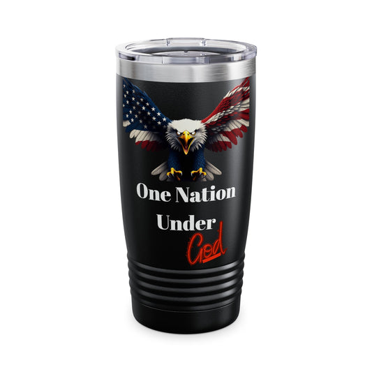 One Nation Under God Patriotic Eagle on a 20oz Insulated Tumbler
