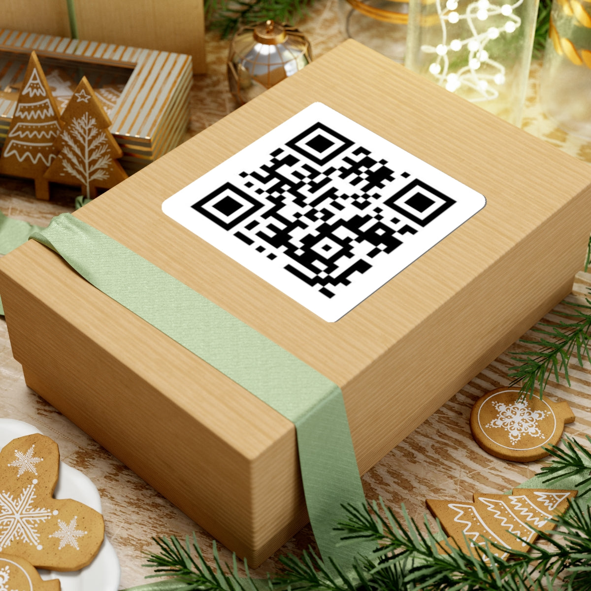 Black and white QR code on a white background