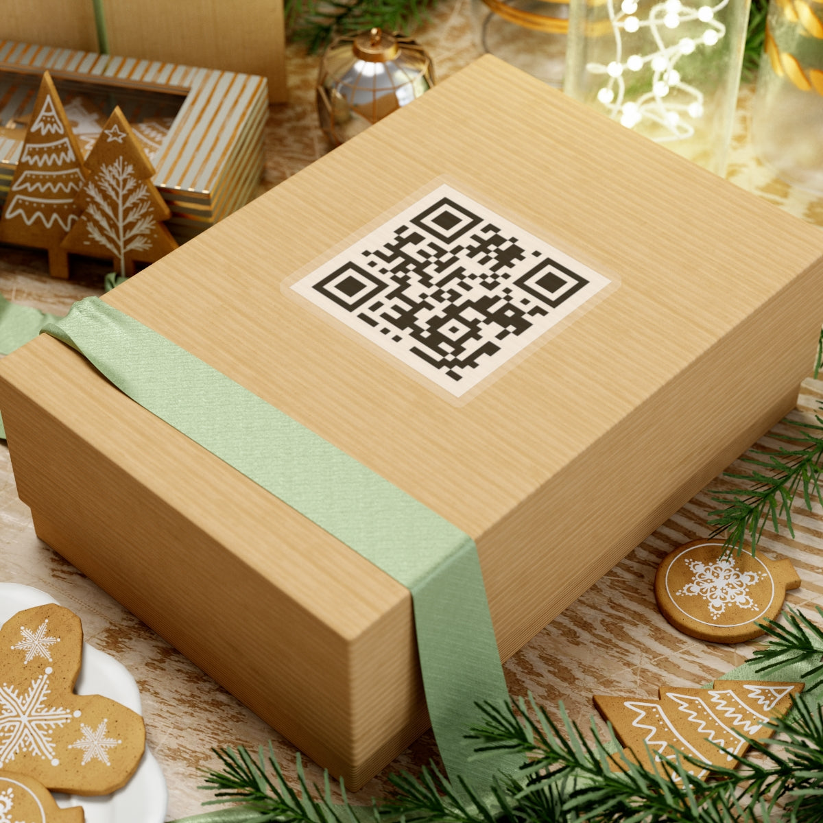 Black and white QR code on a white background