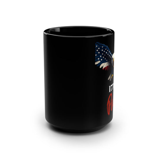 Patriotic Eagle 1776% Pure on a Black Mug 15oz