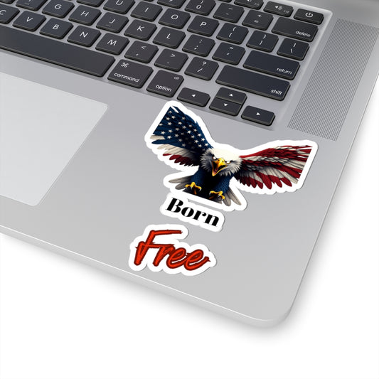 Born Free Patriotic Eagle on a Kiss-Cut Stickers