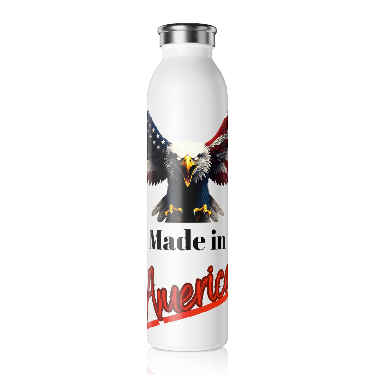 Made In America Patriotic Eagle on a 20oz Stainless Steel Water Bottle